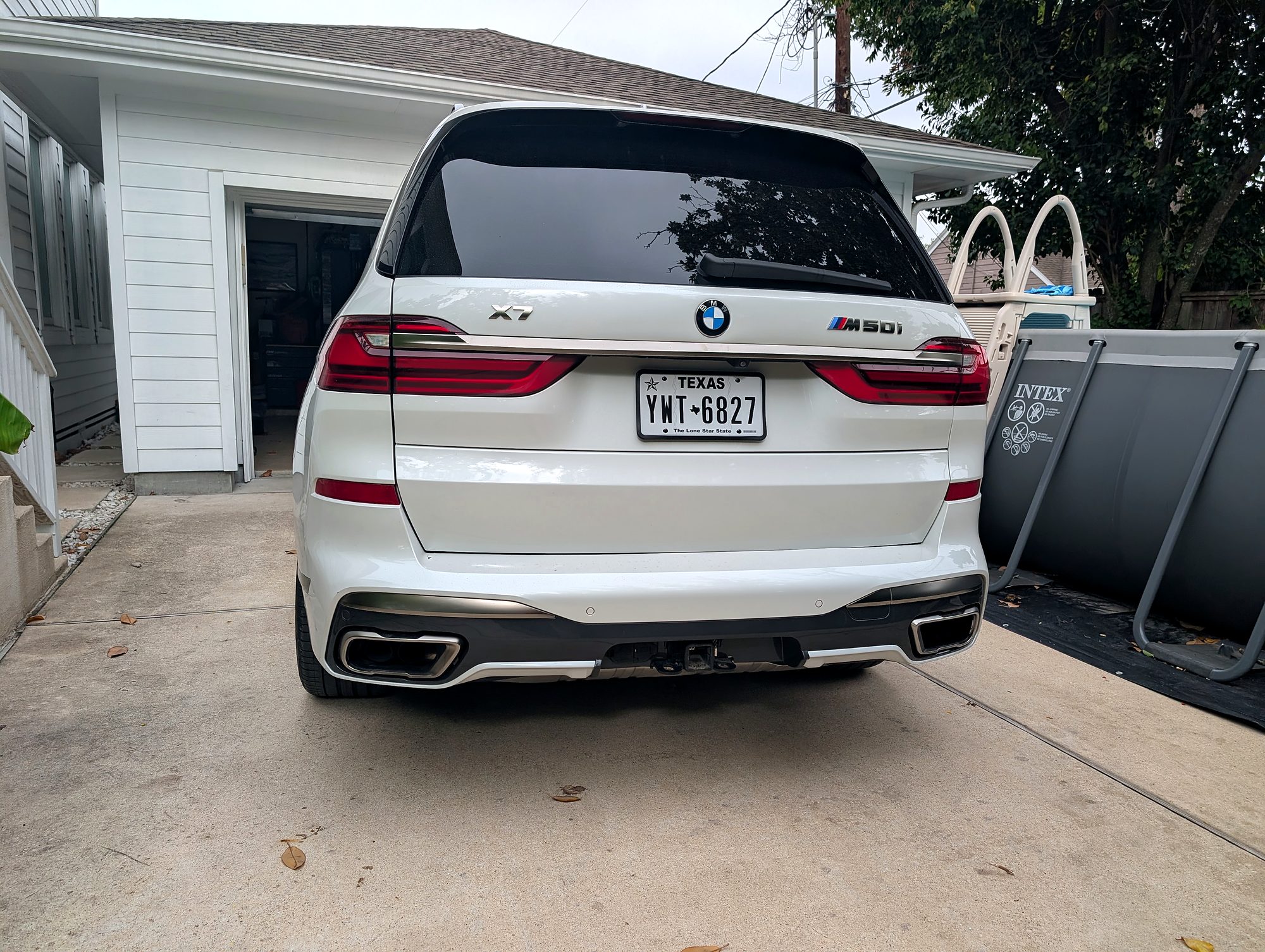 Rear of the car before the hitch cover